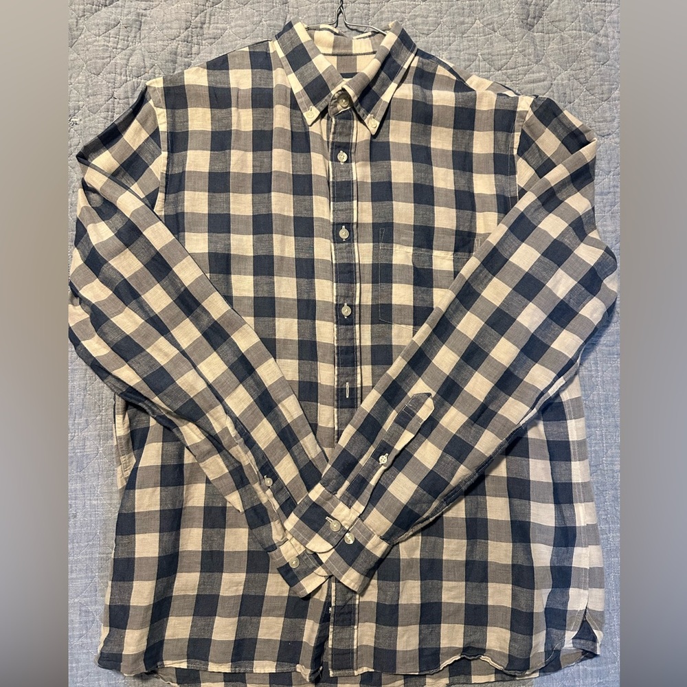 Brooks Brothers Red Fleece Cotton/Linen Button Down